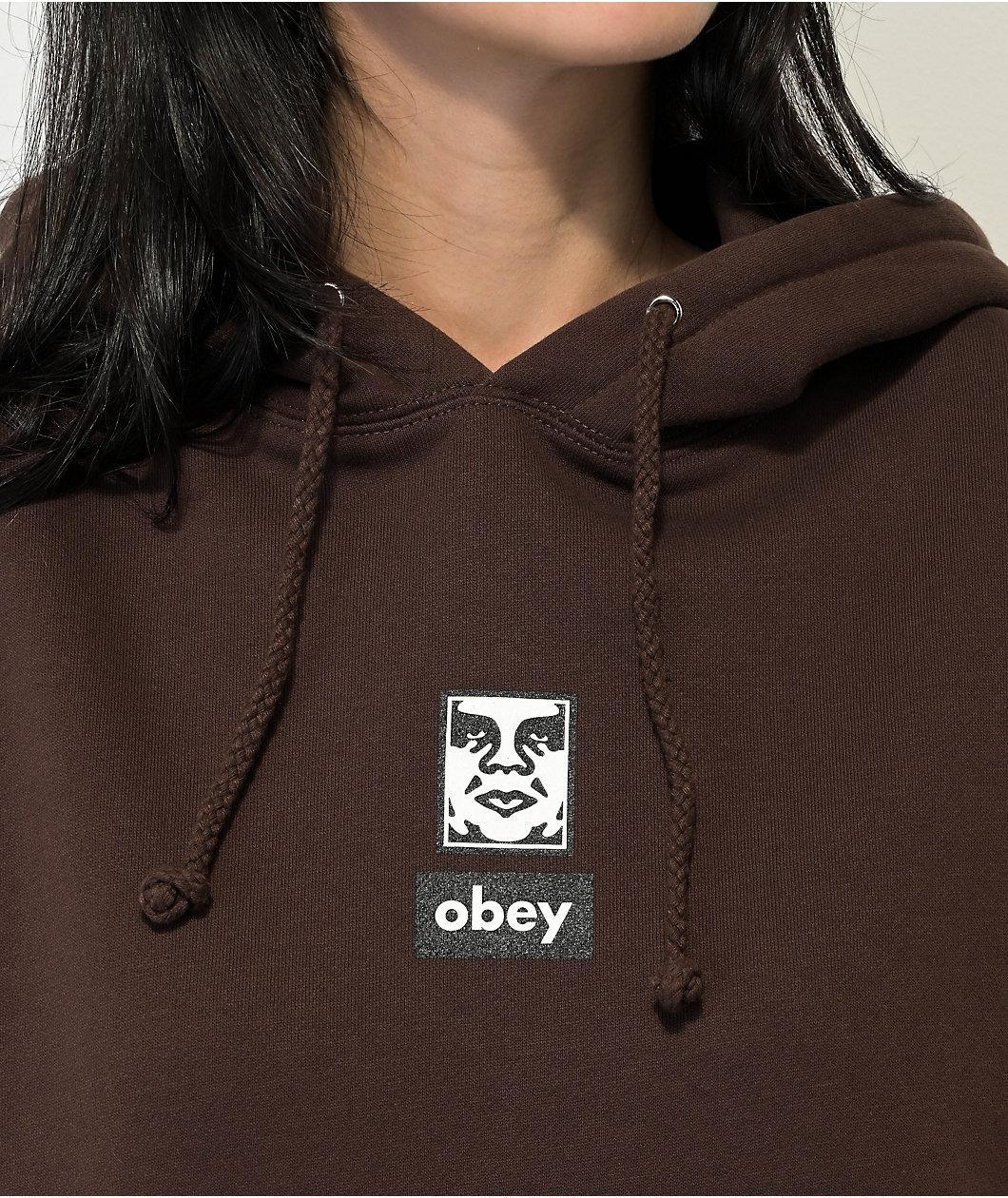 Obey Icon Face Brown Hoodie Product Image