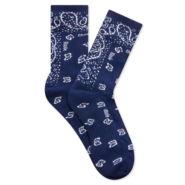 Bandana Jacquard Sock - Navy/White Male Product Image