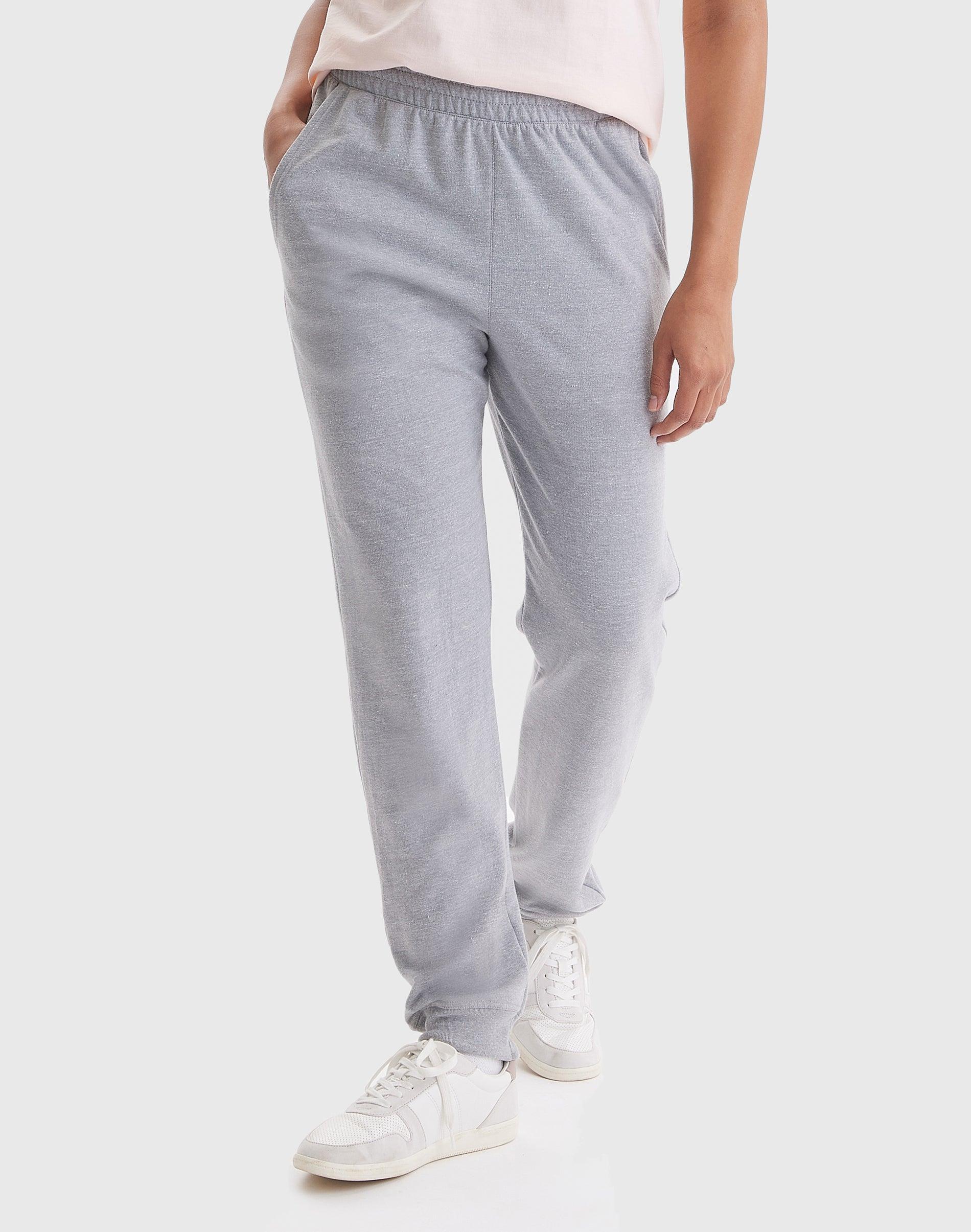 Hanes Originals Womens French Terry Joggers With Pockets Concrete Heather XS Product Image