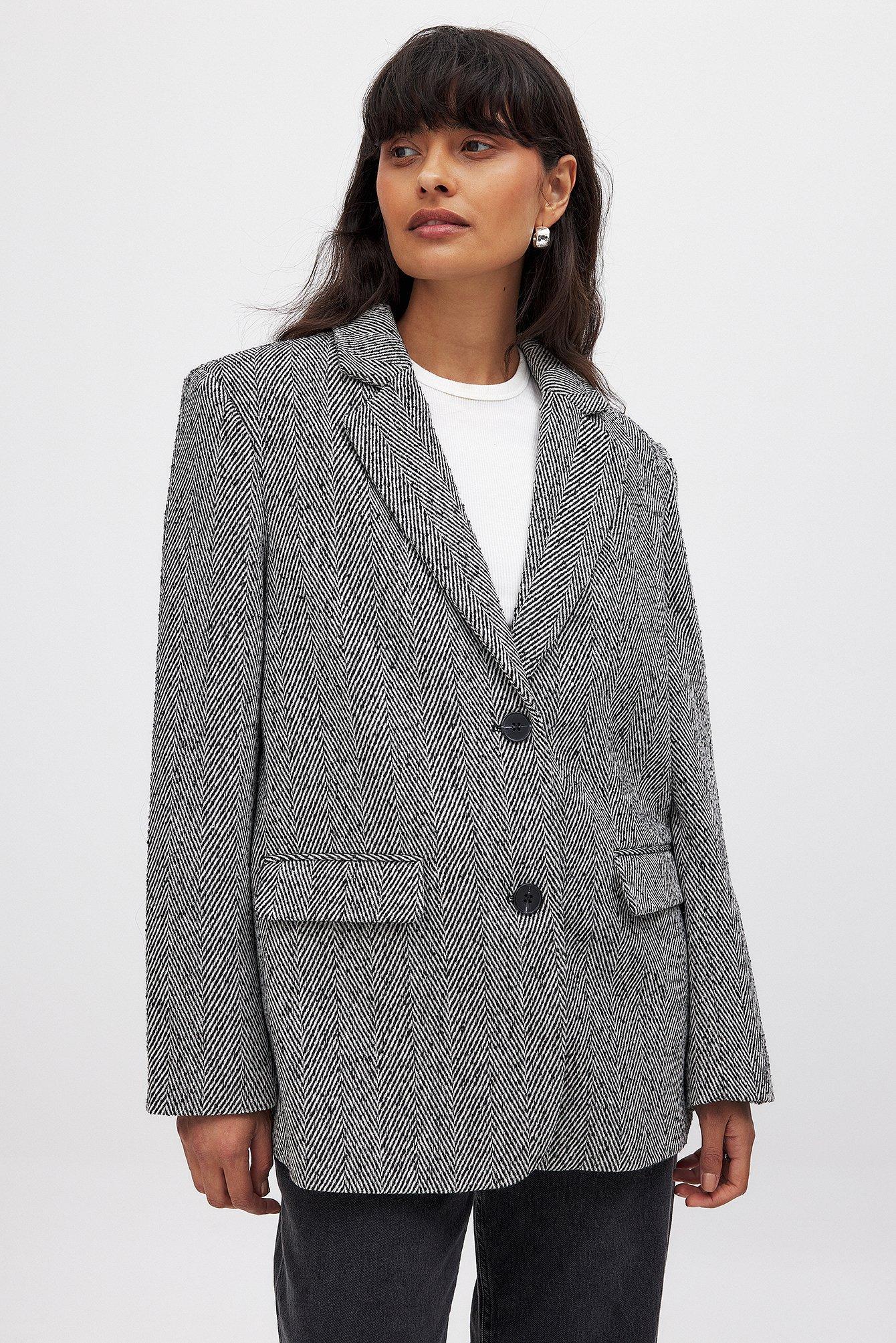 Oversized Herringbone Blazer Product Image