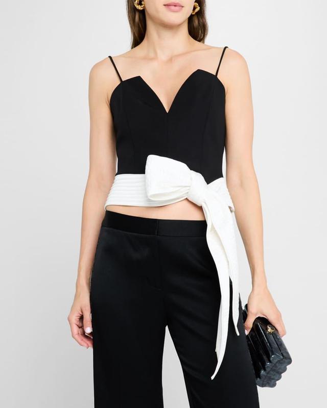 Cropped Tie-Waist Bustier Top Product Image