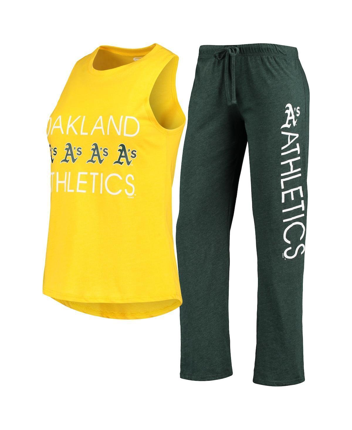 Womens Concepts Sport /Gold Oakland Athletics Meter Muscle Tank Top & Pants Sleep Set Product Image