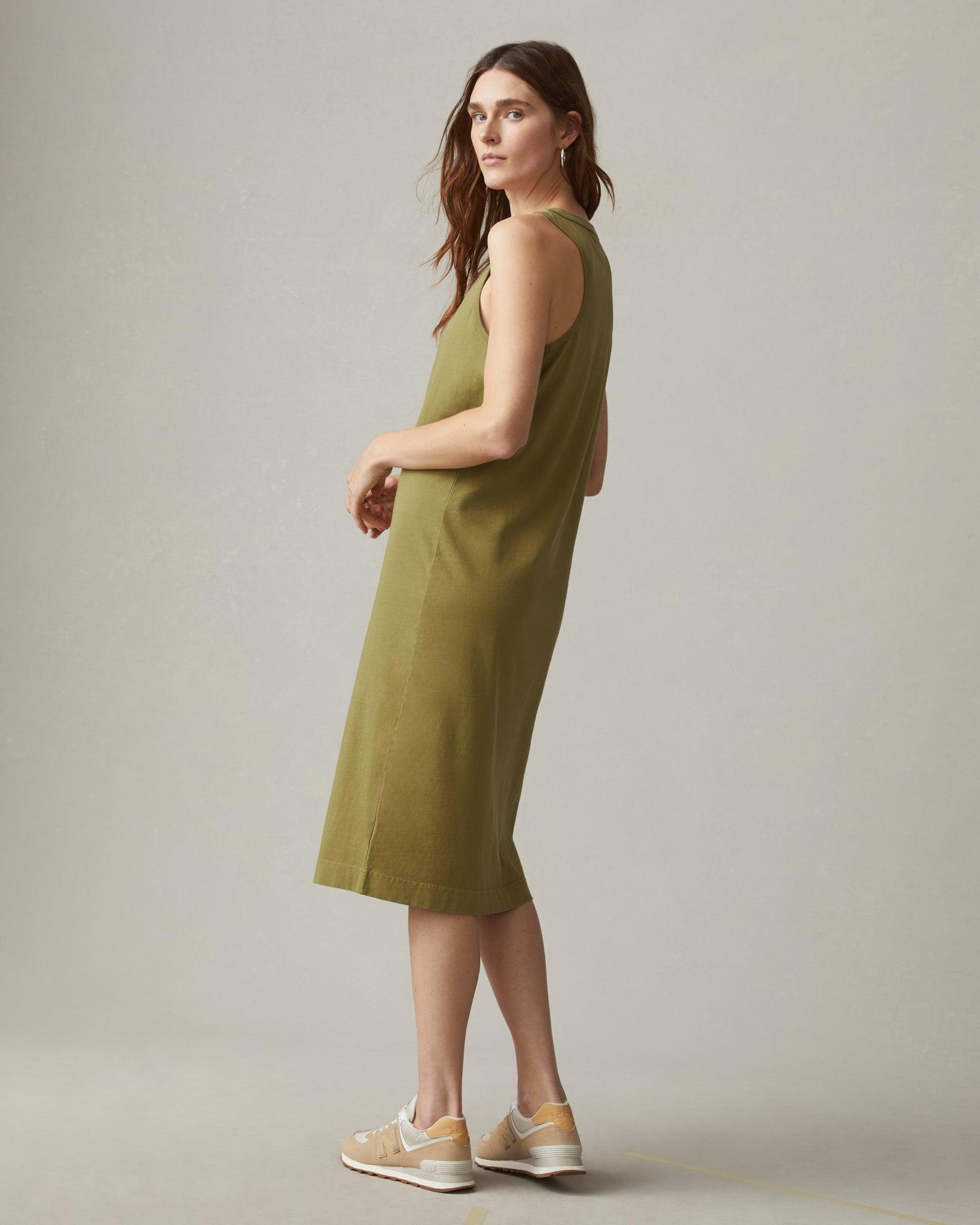 Racer Tank Dress - Peat Moss Product Image