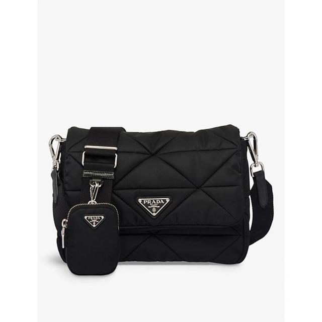 Padded Re-nylon Shoulder Bag In Black Product Image