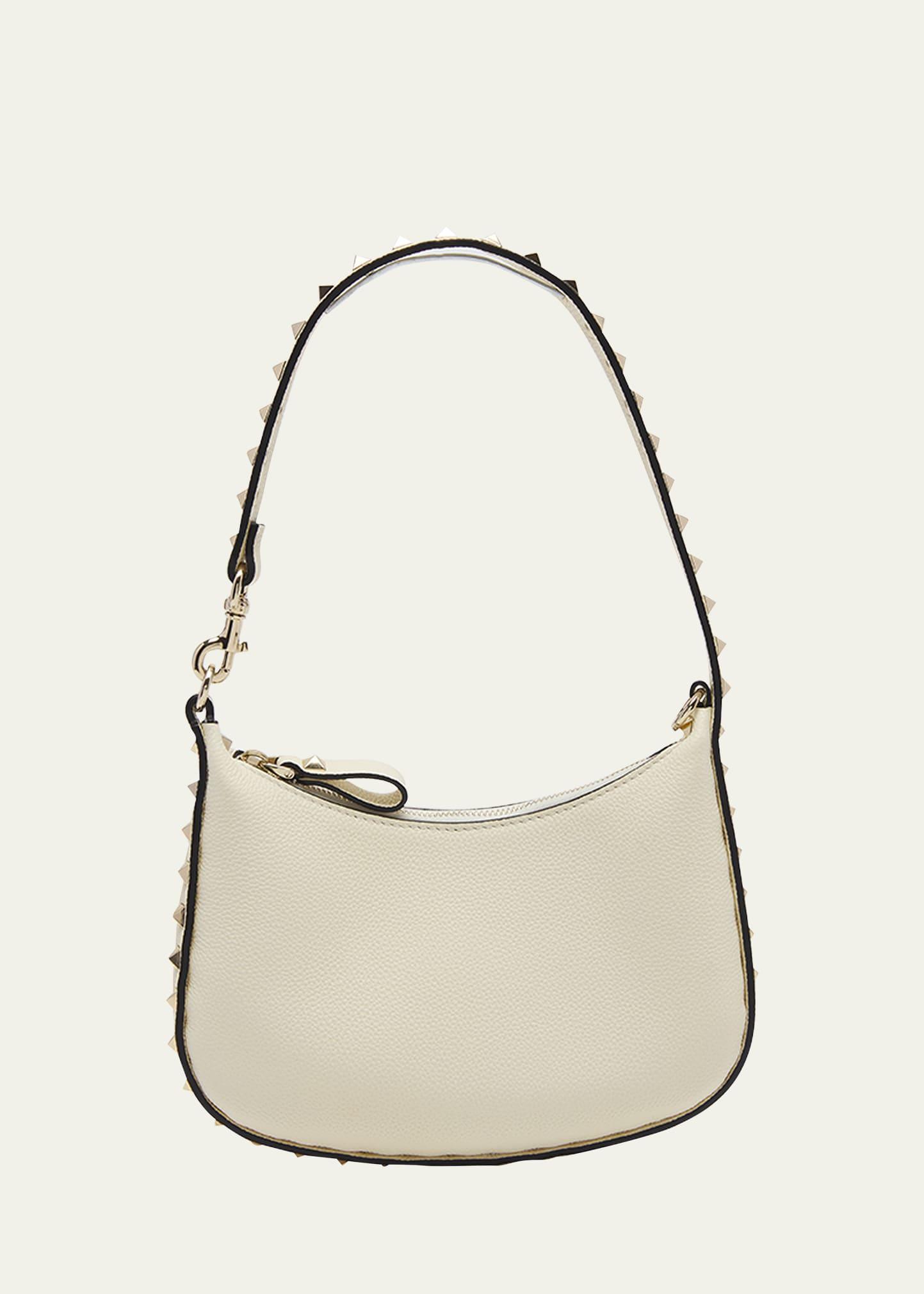 Womens Mini Rockstud Hobo Bag In Grainy Calfskin Product Image