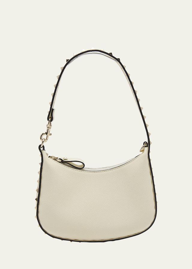 Womens Mini Rockstud Hobo Bag In Grainy Calfskin Product Image