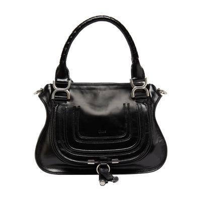 Marcie Glossy Leather Bag In Black Product Image