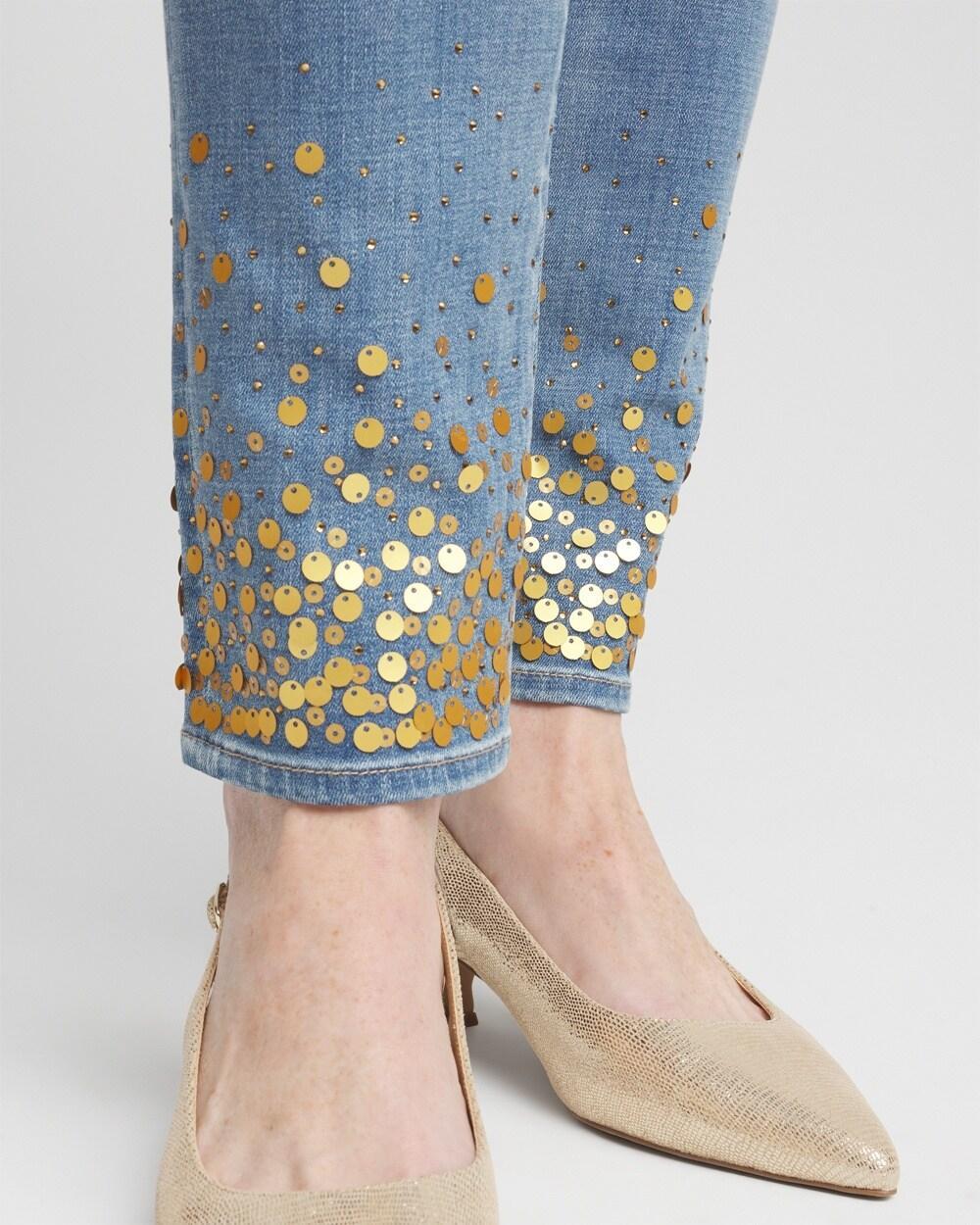 Girlfriend Sequin Ankle Jeans Product Image