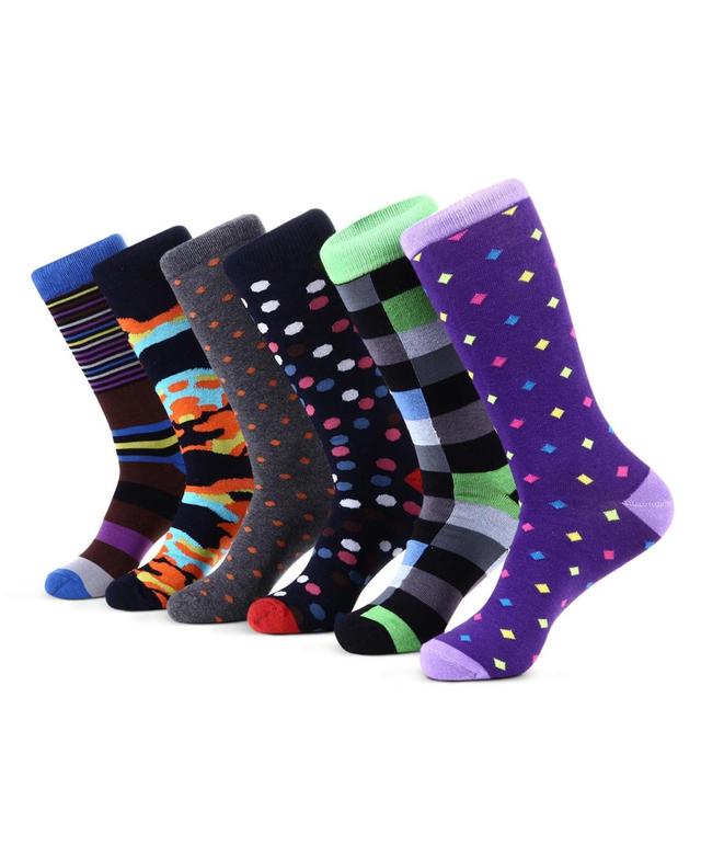 Mens Bold Designer Dress Socks 6 Pack Product Image