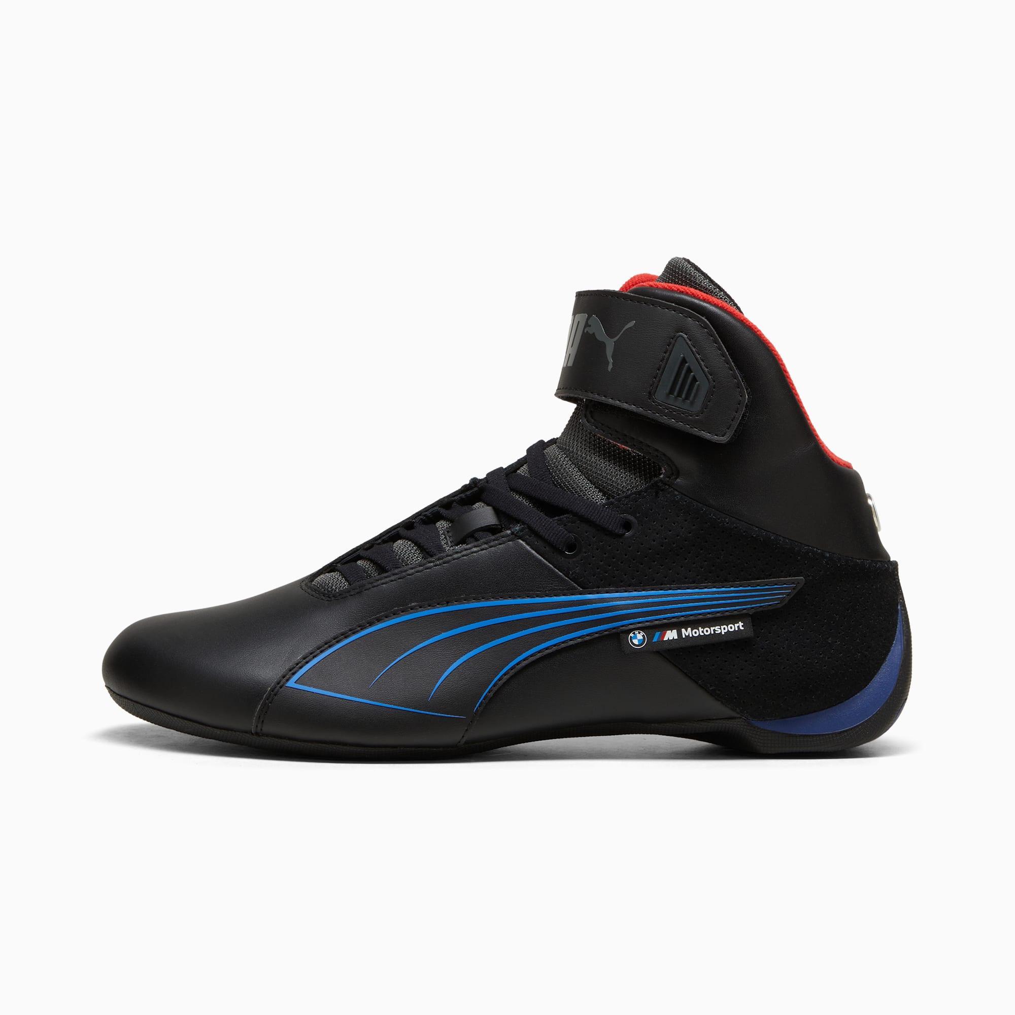 PUMA BMW M Motorsport Future Cat Mid Men's Sneakers in Black/Cool Cobalt Product Image