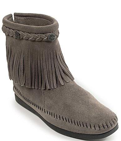 Minnetonka Concho Suede Fringe Boots Product Image