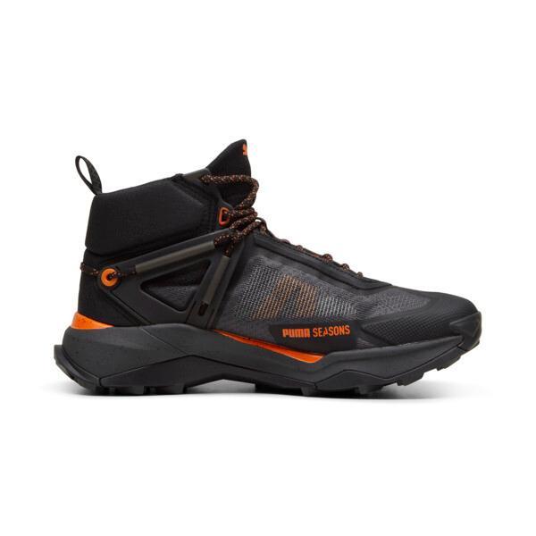 PUMA SEASONS Explore NITROâ¢ Mid GORE-TEXÂ® Men's Hiking Shoes in Black/Grey Skies/Flame Flicker Product Image