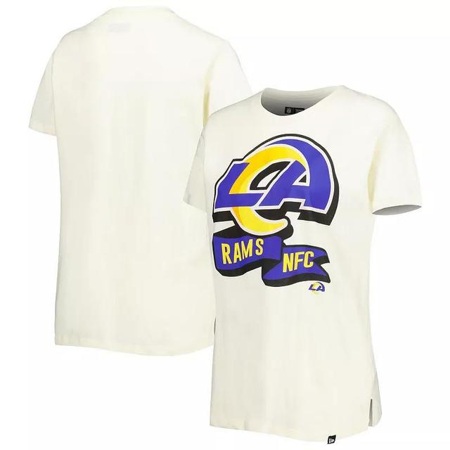 Womens New Era Cream Los Angeles Rams Chrome Sideline T-Shirt Product Image