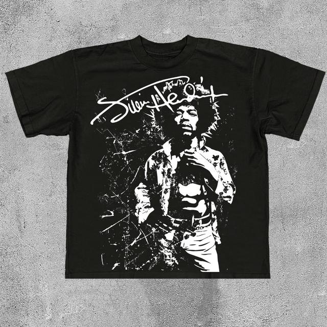 Sopula Stylish Jimi Hendrix Graphic Cotton T-Shirt Product Image