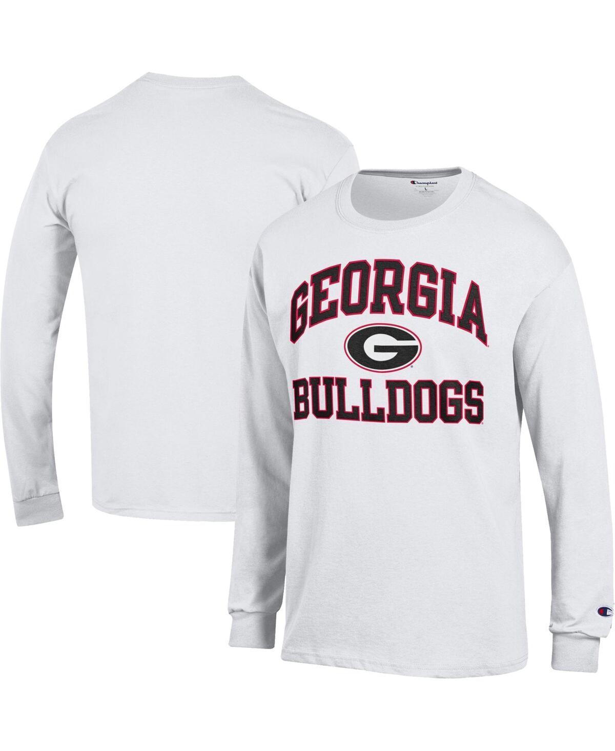 Mens Champion White Georgia Bulldogs High Motor Long Sleeve T-Shirt Product Image