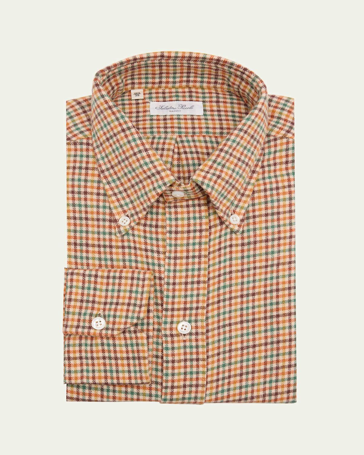 Mens Cotton Multi-Check Sport Shirt Product Image