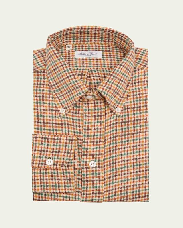 Mens Cotton Multi-Check Sport Shirt Product Image