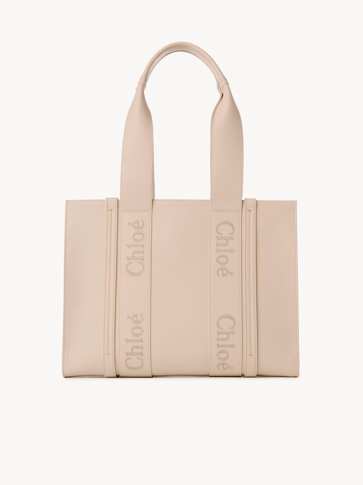 Woody tote bag in soft leather Product Image