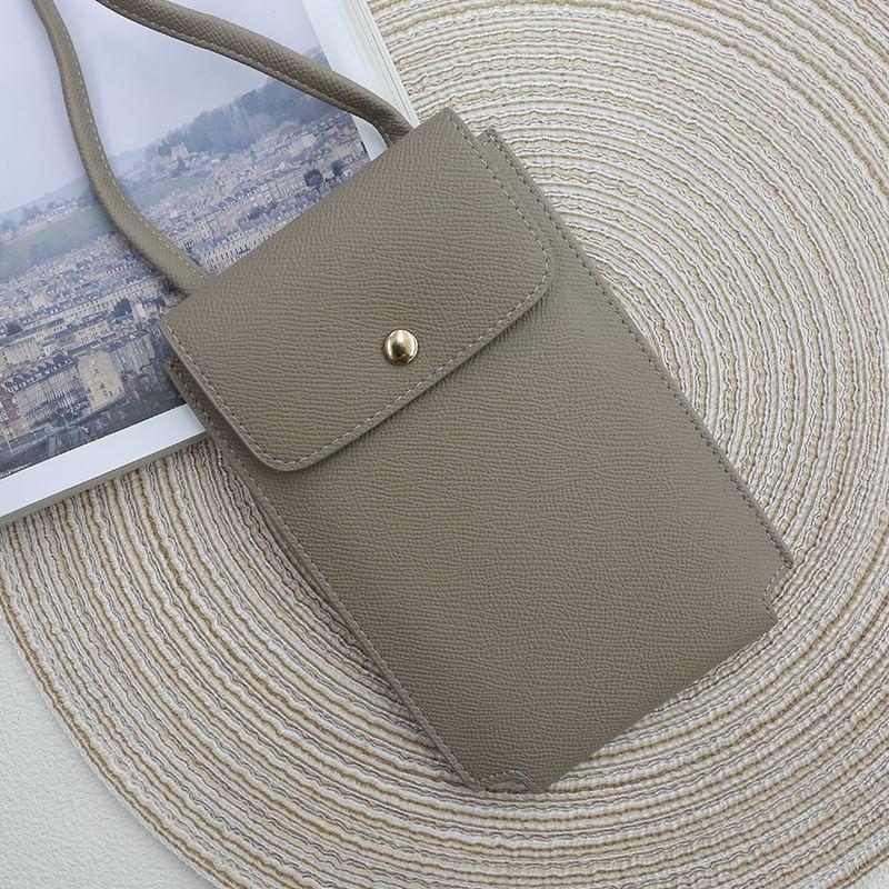 Plain Faux Leather Mobile Phone Crossbody Bag Product Image