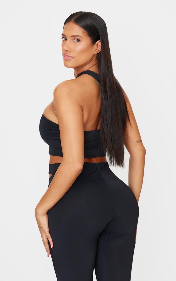 Shape Black Sculp Asymmetric Strappy Crop Top Product Image