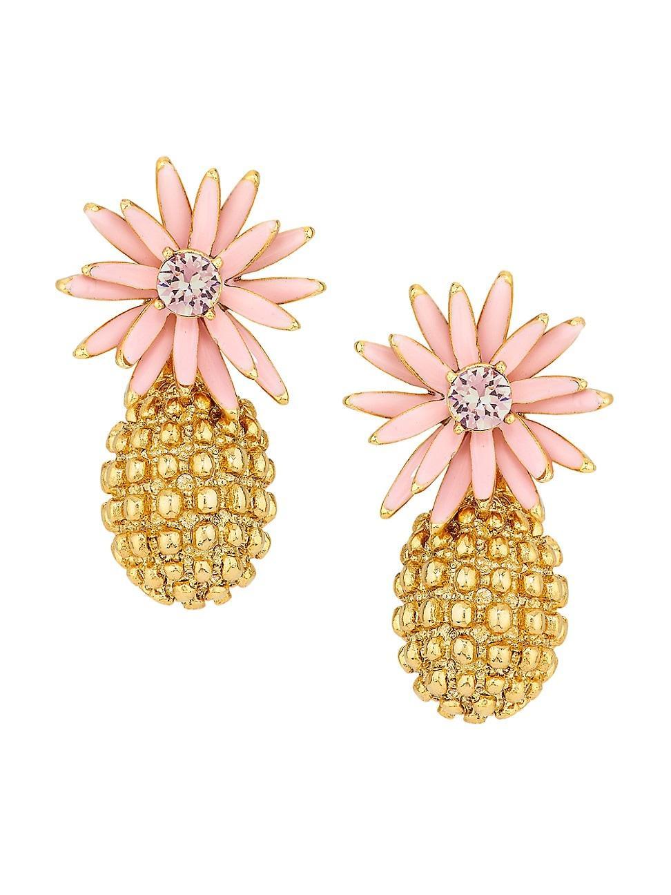 Womens Goldtone, Glass Crystal & Enamel Cactus Ear Jackets Product Image