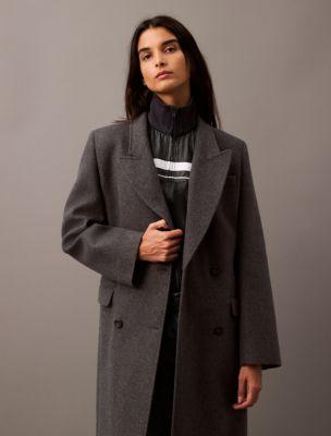 Long Brushed Wool Blend Coat Product Image