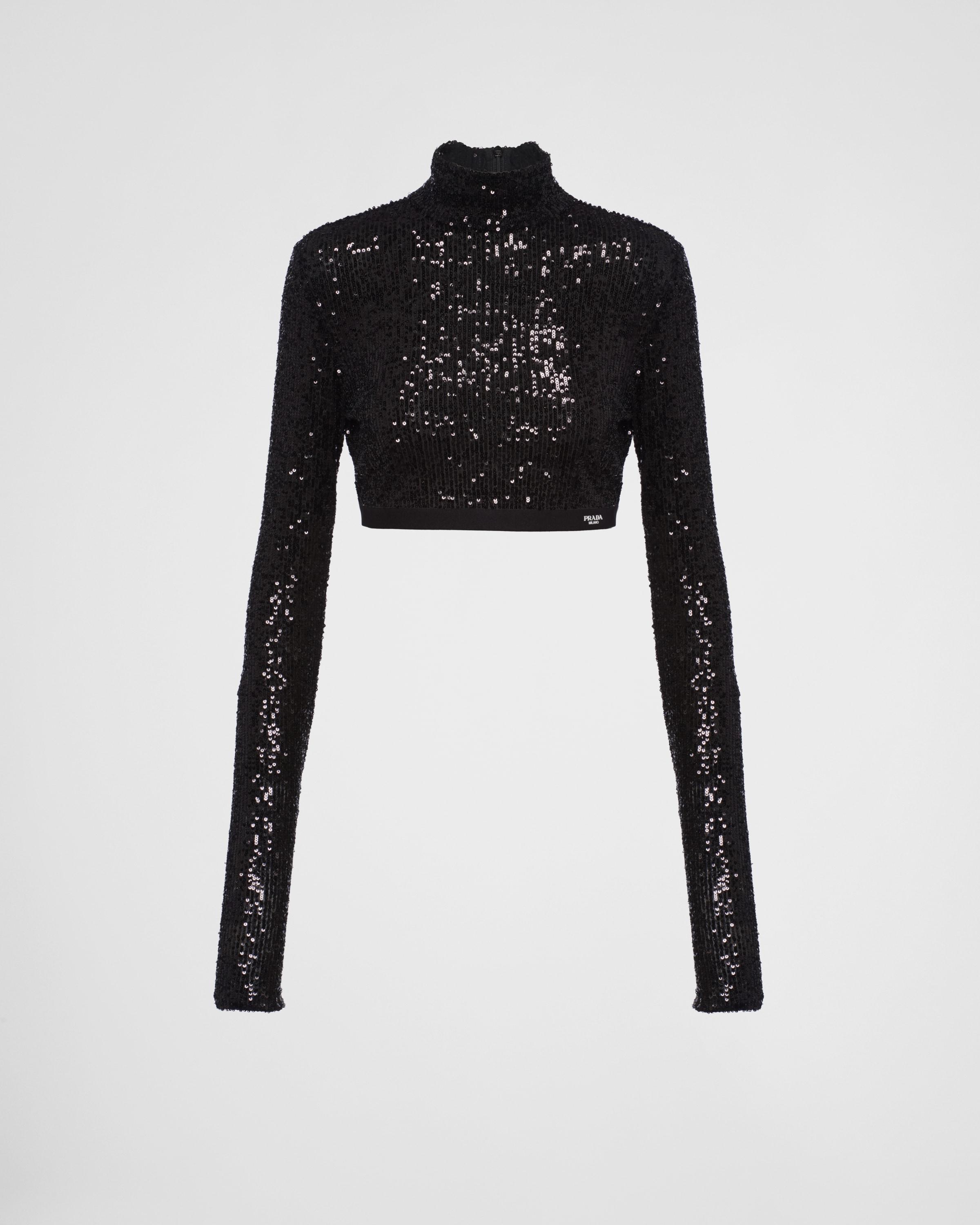 Sequined stretch top Product Image