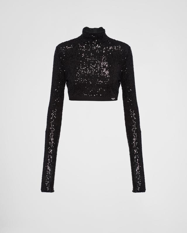 Sequined stretch top Product Image