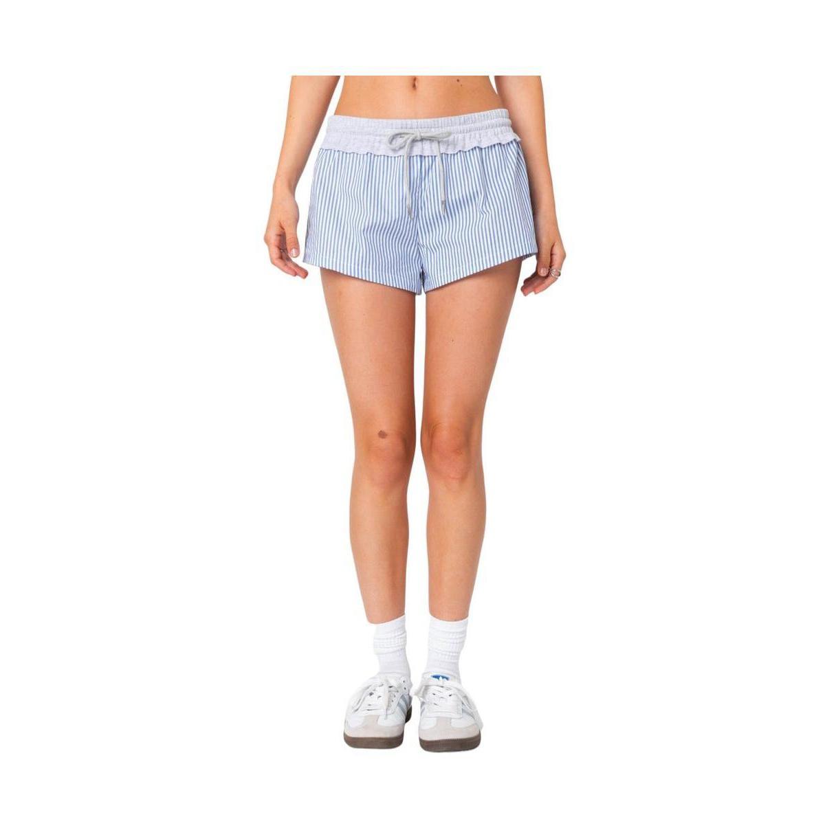 Edikted Womens Riva striped contrast shorts Product Image