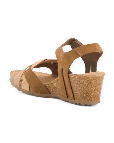 Suede Multi-band Wedge Sandals for Women Product Image