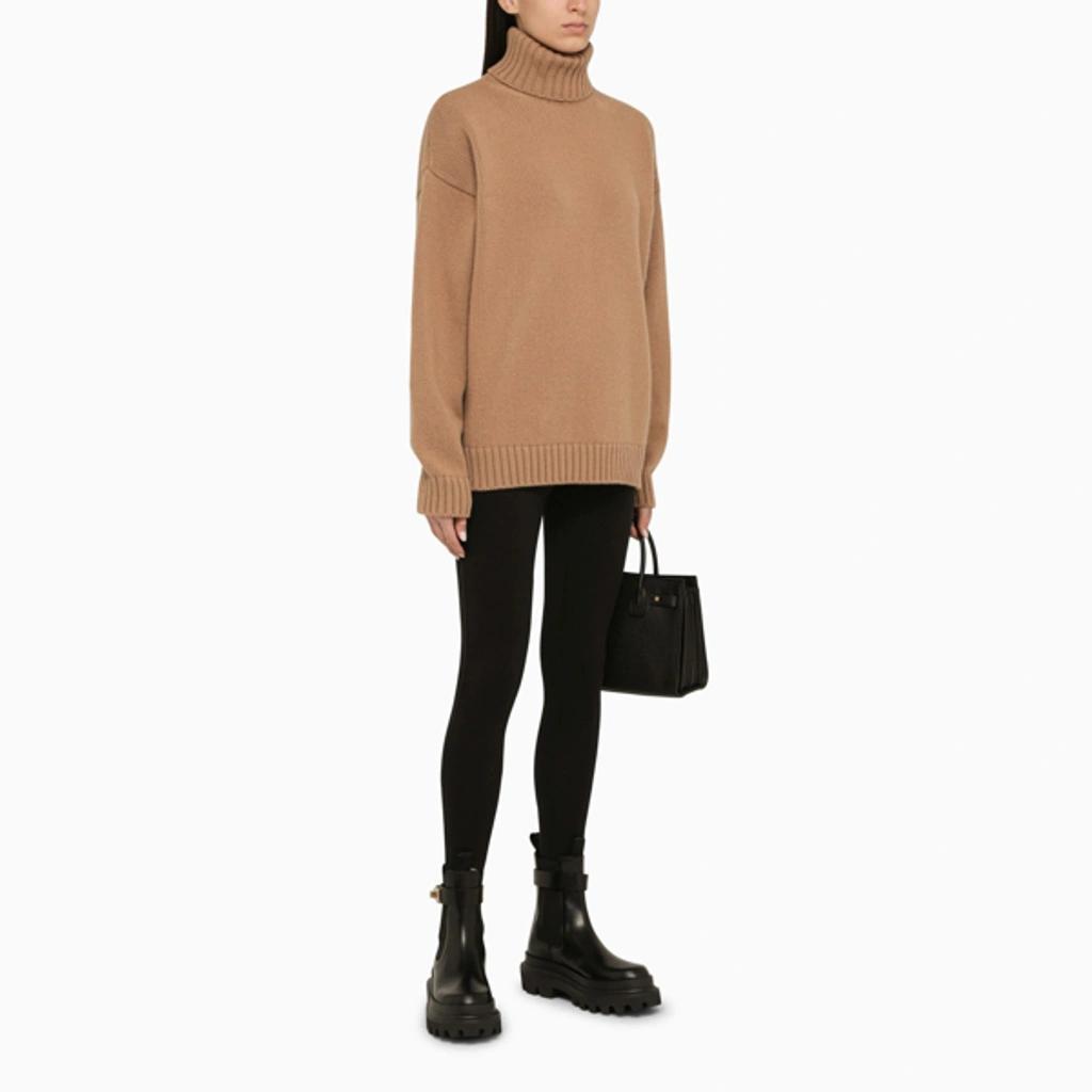 Turtleneck Knit Sweater In Brown Product Image