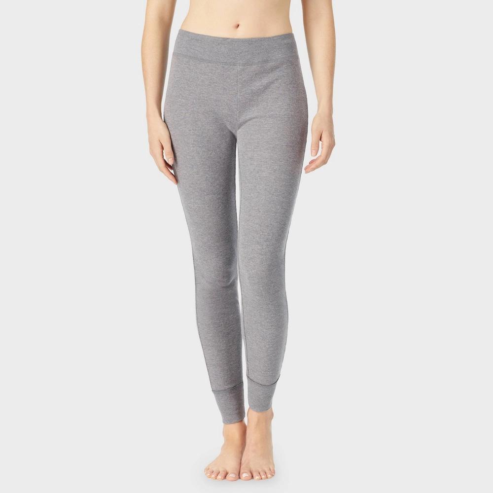 Warm Essentials by Cuddl Duds Womens Waffle Thermal Leggings - Graphite Heather XXL Product Image