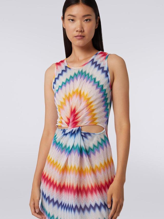 Short cover up with torchon neckline and zigzag print Multicoloured | Missoni Product Image