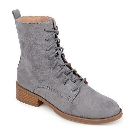 Journee Collection Vienna Womens Combat Boots Grey Product Image