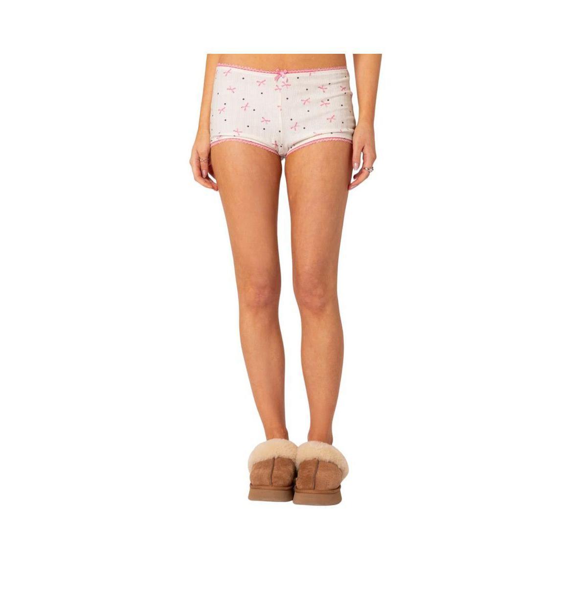 Womens Shelly pointelle printed micro shorts Product Image