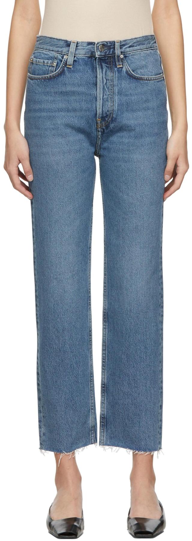 Blue Classic Cut Jeans In Vintage Wash Product Image