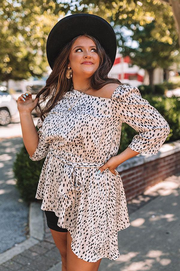 Classy And Confident Cheetah Print Top In Birch Curves Product Image