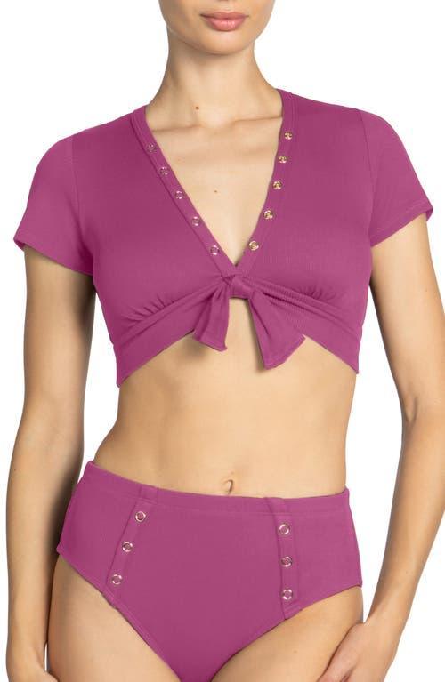 Womens Amy Short-Sleeve Bikini Top Product Image