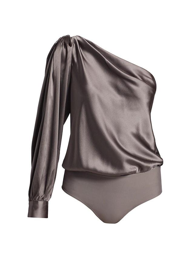 Womens Violette Draped One-Shoulder Bodysuit Product Image