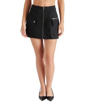 Steve Madden Womens Mila Zip-Front Mini Skirt Product Image