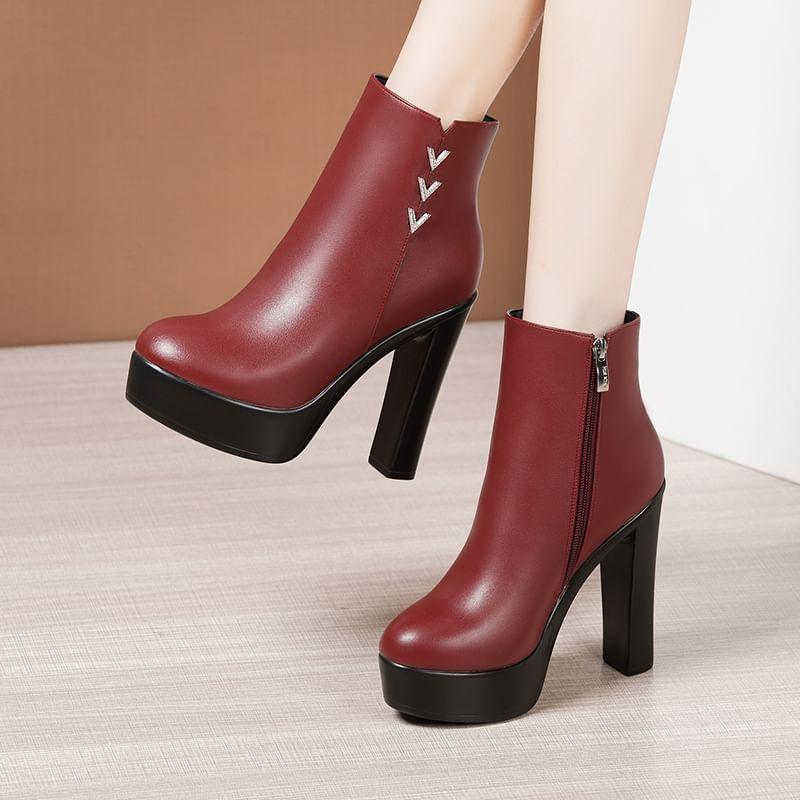 Platform High Heel Short Boots Product Image