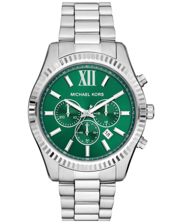 Michael Kors Mens Lexington Chronograph Stainless Steel Bracelet Watch Product Image