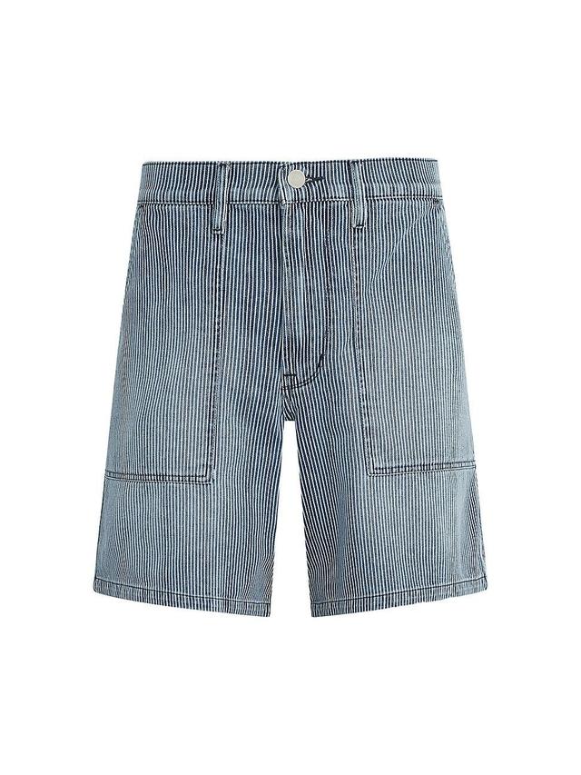 Mens Pinstriped Denim Chino Shorts Product Image