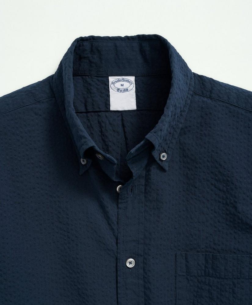 Washed Cotton Seersucker Button-Down Collar Sport Shirt Product Image