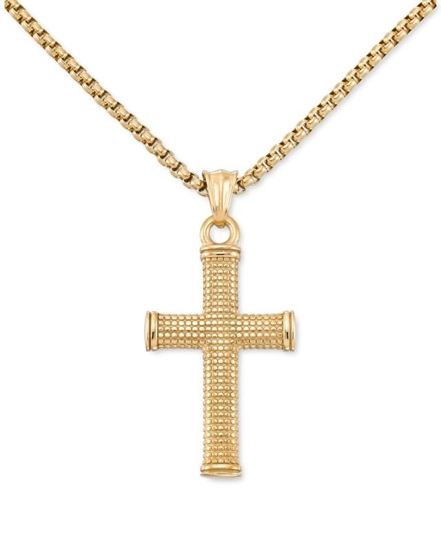 Legacy for Men by Simone I. Smith Textured Cross 24 Pendant Necklace in Gold-Tone Ion-Plated Stainless Steel Product Image