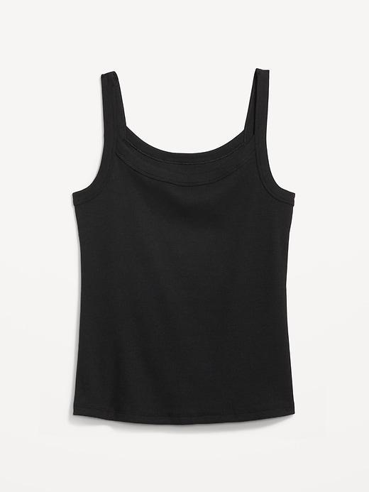 Fitted Rib-Knit Tank Top Product Image