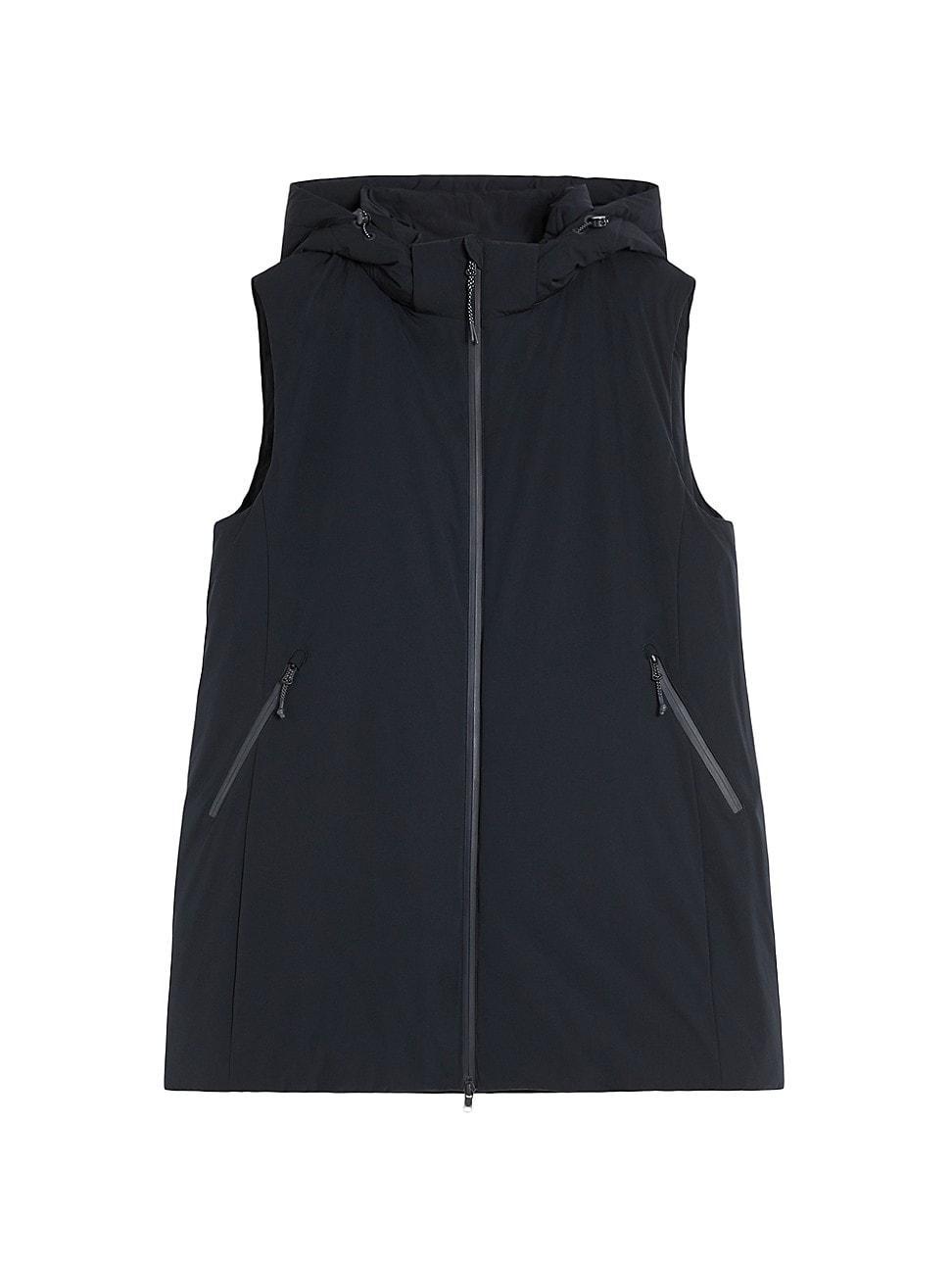 Womens Hooded Quilted Vest Product Image