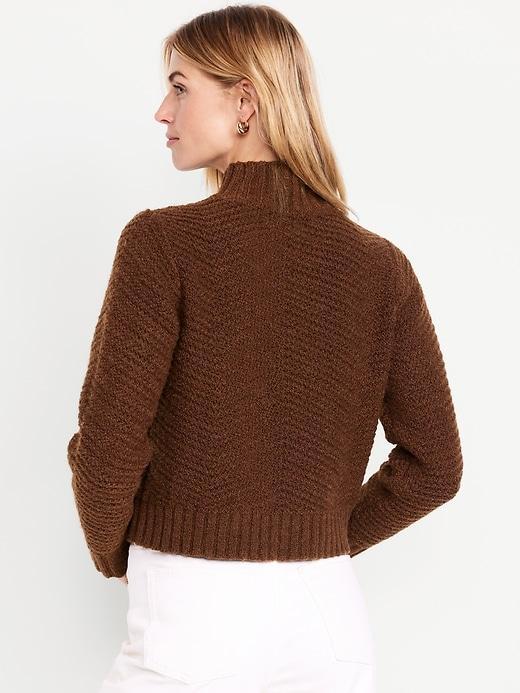 Mock-Neck Crop Sweater Product Image