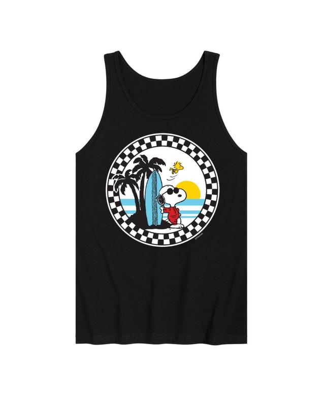 Mens Peanuts Snoopy Surfs Up Tank Black Product Image