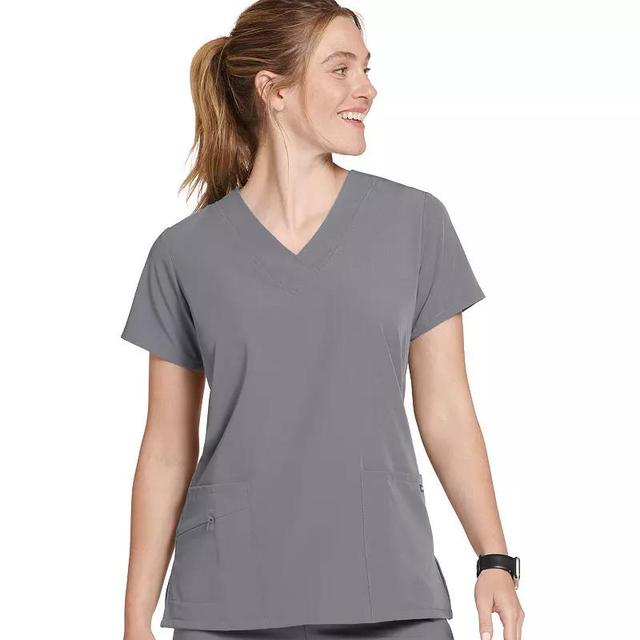 Womens Jockey Scrubs V-Neck Crossover Top 2206 Silver Product Image